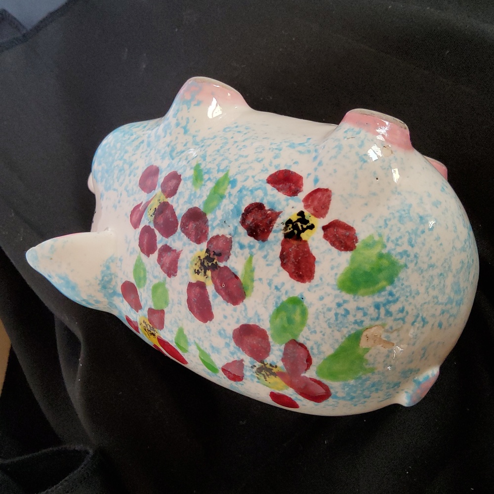 Vintage Handpainted Ceramic Piggy Bank Japan - Picture 6 of 8